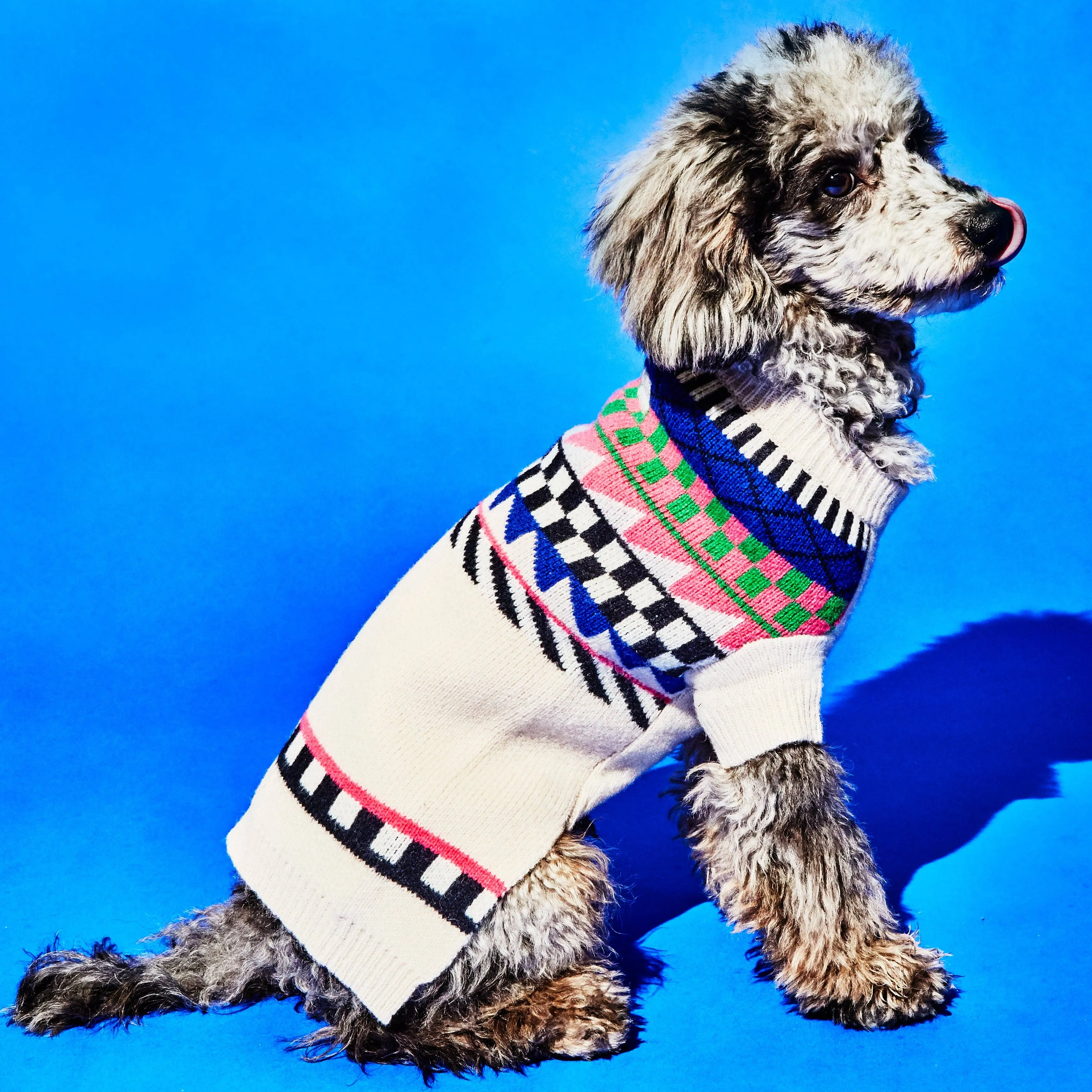 Ware of the Dog - Fairisle Pattern Sweater: Ivory/Multi