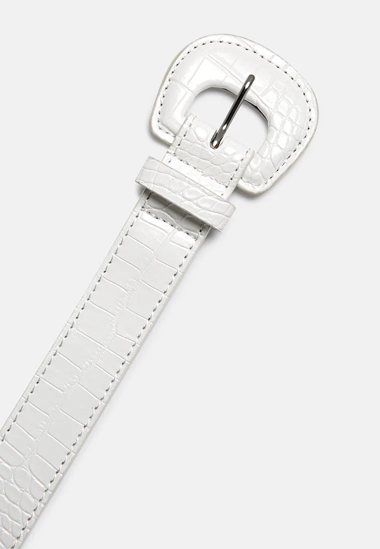 weekend brunch solid croc texture belt