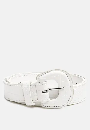 weekend brunch solid croc texture belt