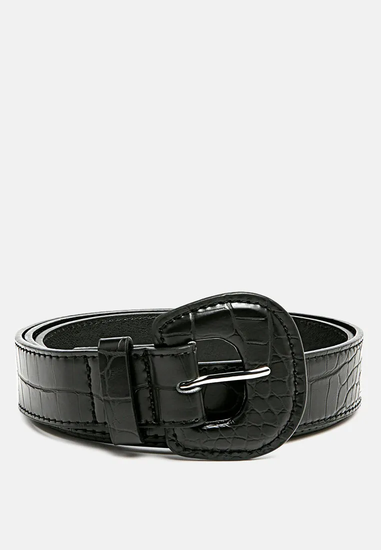 weekend brunch solid croc texture belt