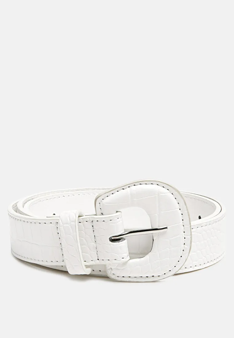 weekend brunch solid croc texture belt