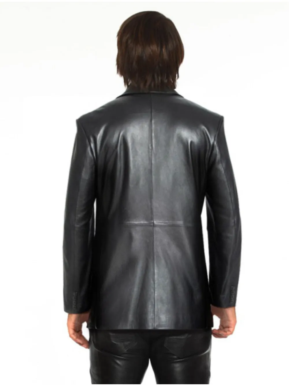Welt Flap Pocket Leather Blazer for Men