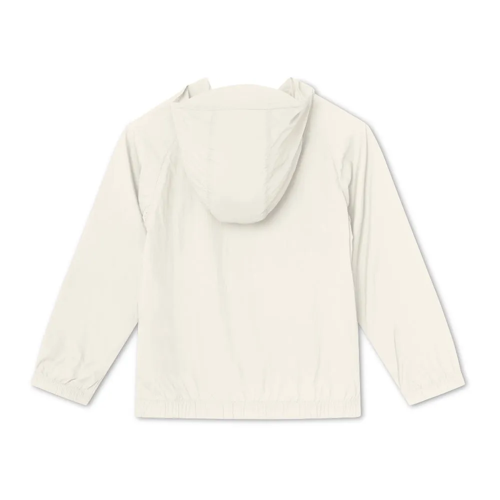 White Nylon Print Logo Jacket