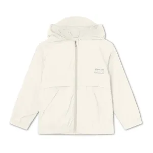 White Nylon Print Logo Jacket