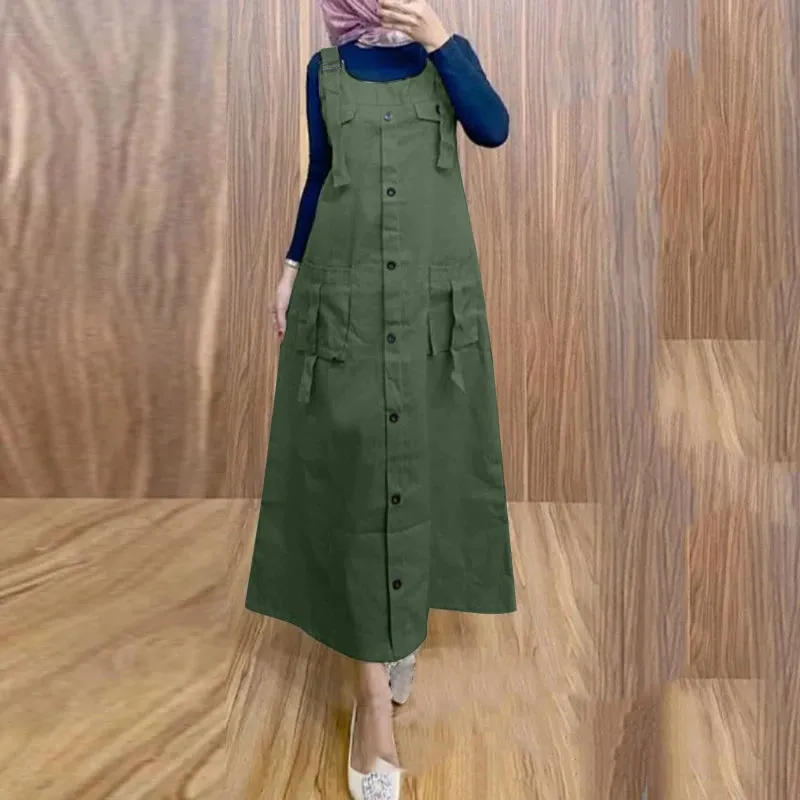 Women Maxi Dress Solid Color Wide Halter Dress Comftable Workwear Wide Straps Long Dress plus Size