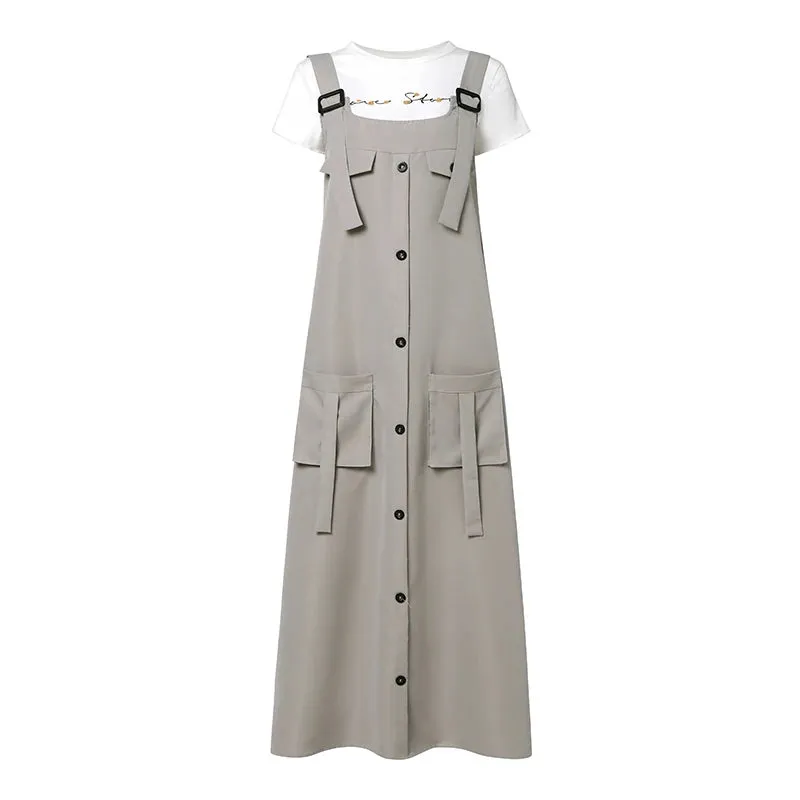 Women Maxi Dress Solid Color Wide Halter Dress Comftable Workwear Wide Straps Long Dress plus Size