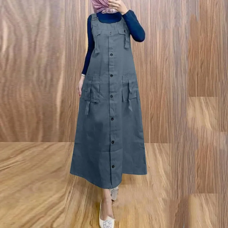 Women Maxi Dress Solid Color Wide Halter Dress Comftable Workwear Wide Straps Long Dress plus Size