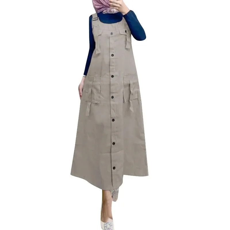 Women Maxi Dress Solid Color Wide Halter Dress Comftable Workwear Wide Straps Long Dress plus Size