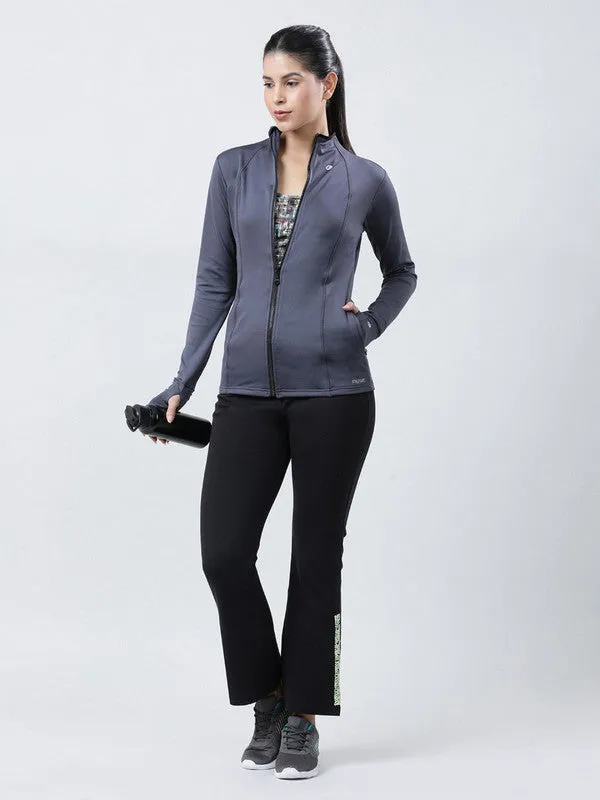 Women STEEL GREY Solid Jackets-GRIT LIFE JACKET-STEEL GREY