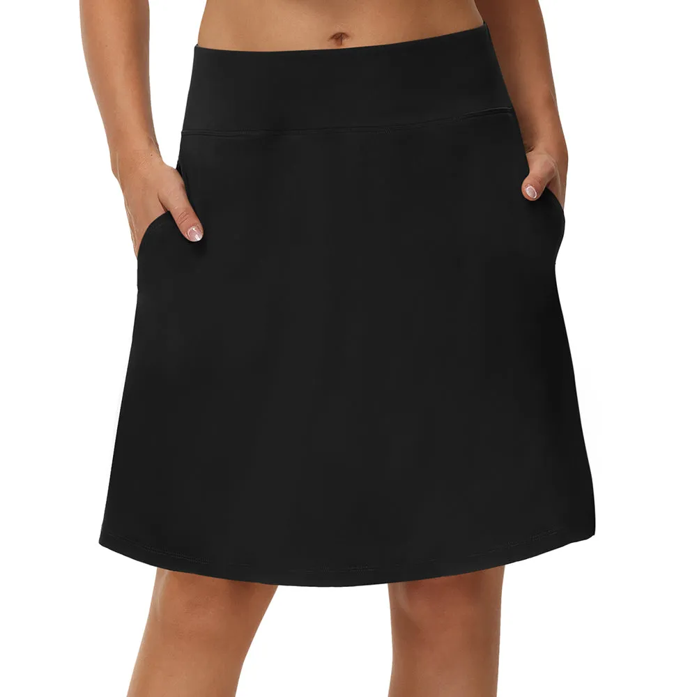 Women's 20 Inch Tennis Knee Skirts With Pockets High Waisted Shorts