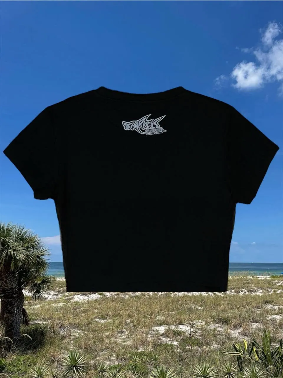 Women’s Black Crop Top by Sharkeys Ecowear