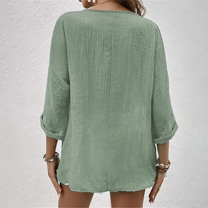 Women's Casual Button-Up Blouse | Lightweight & Breathable