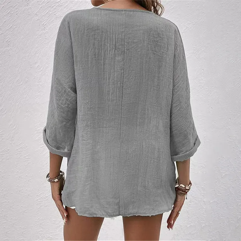Women's Casual Button-Up Blouse | Lightweight & Breathable