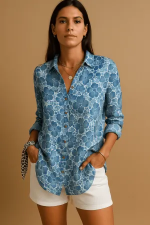 Women's Floral Blouse Long Sleeve Tops