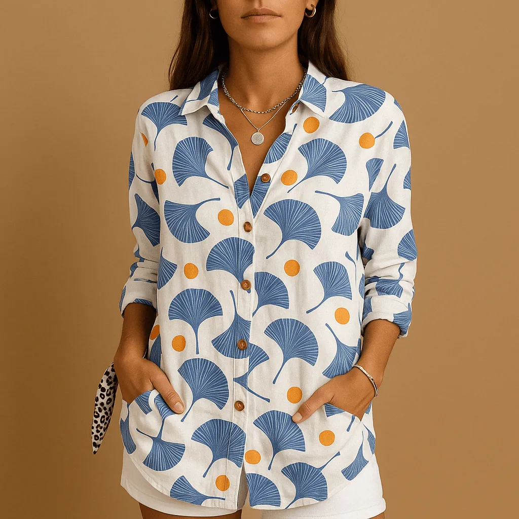 Women's Floral Blouse Long Sleeve Tops