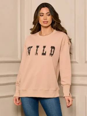 WOMEN'S LONG SLEEVE GRAPHIC PULLOVER SWEATER