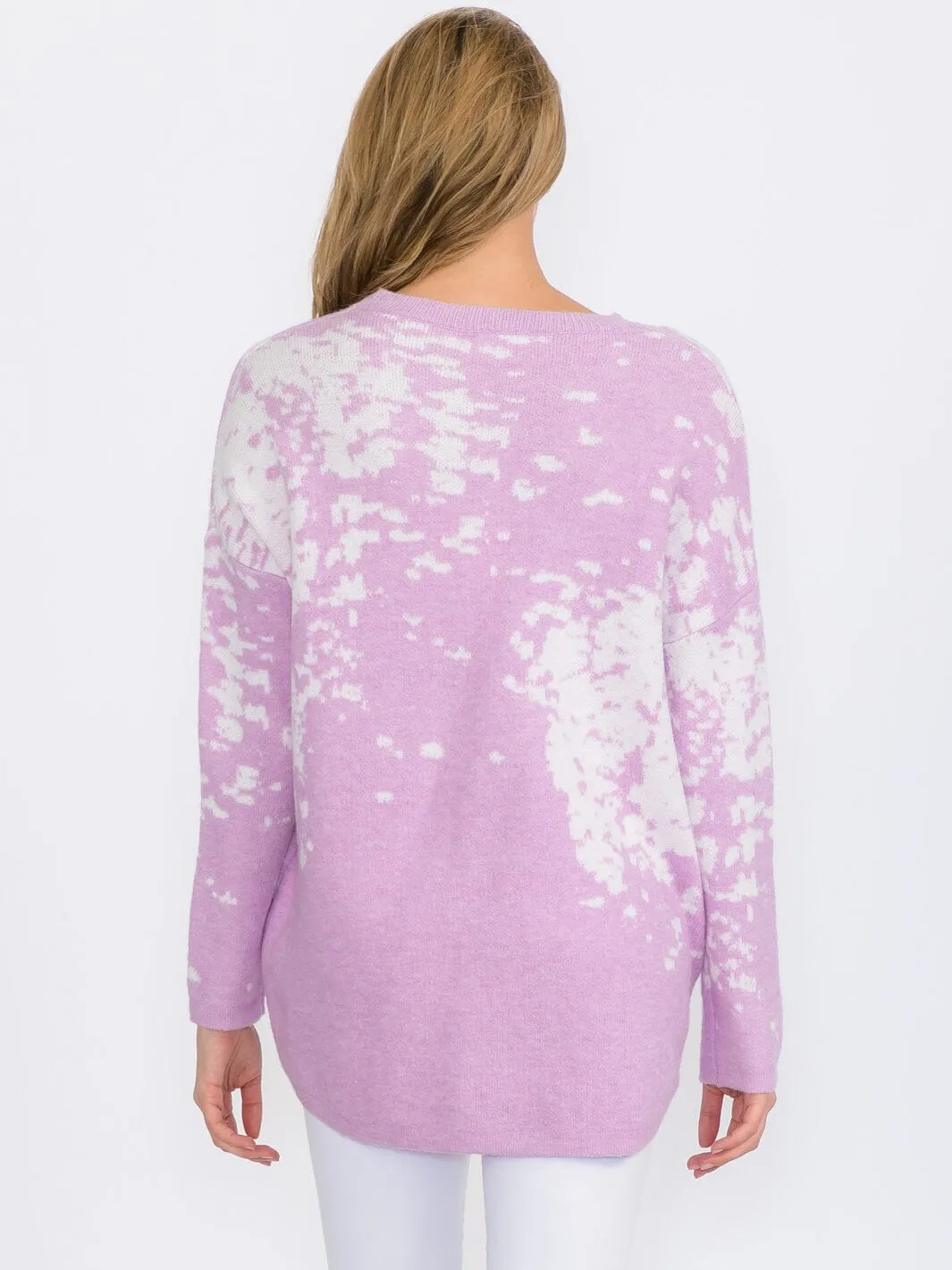WOMEN'S LONG SLEEVES PULLOVER HIGH-LOW COLORBLOCK TIE DYE SWEATER