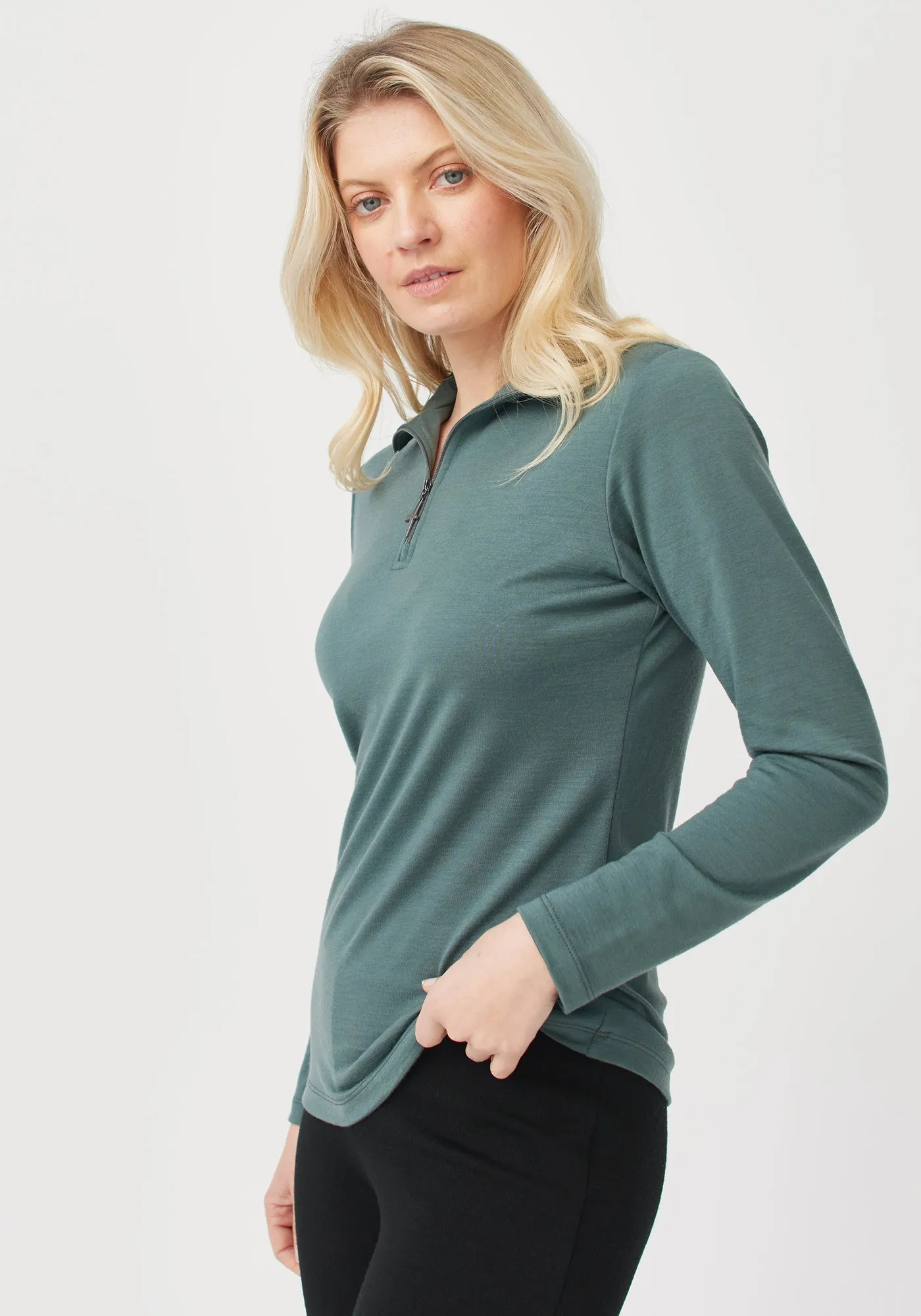 Womens Mountainsilk Half Zip-Tuatara-6742