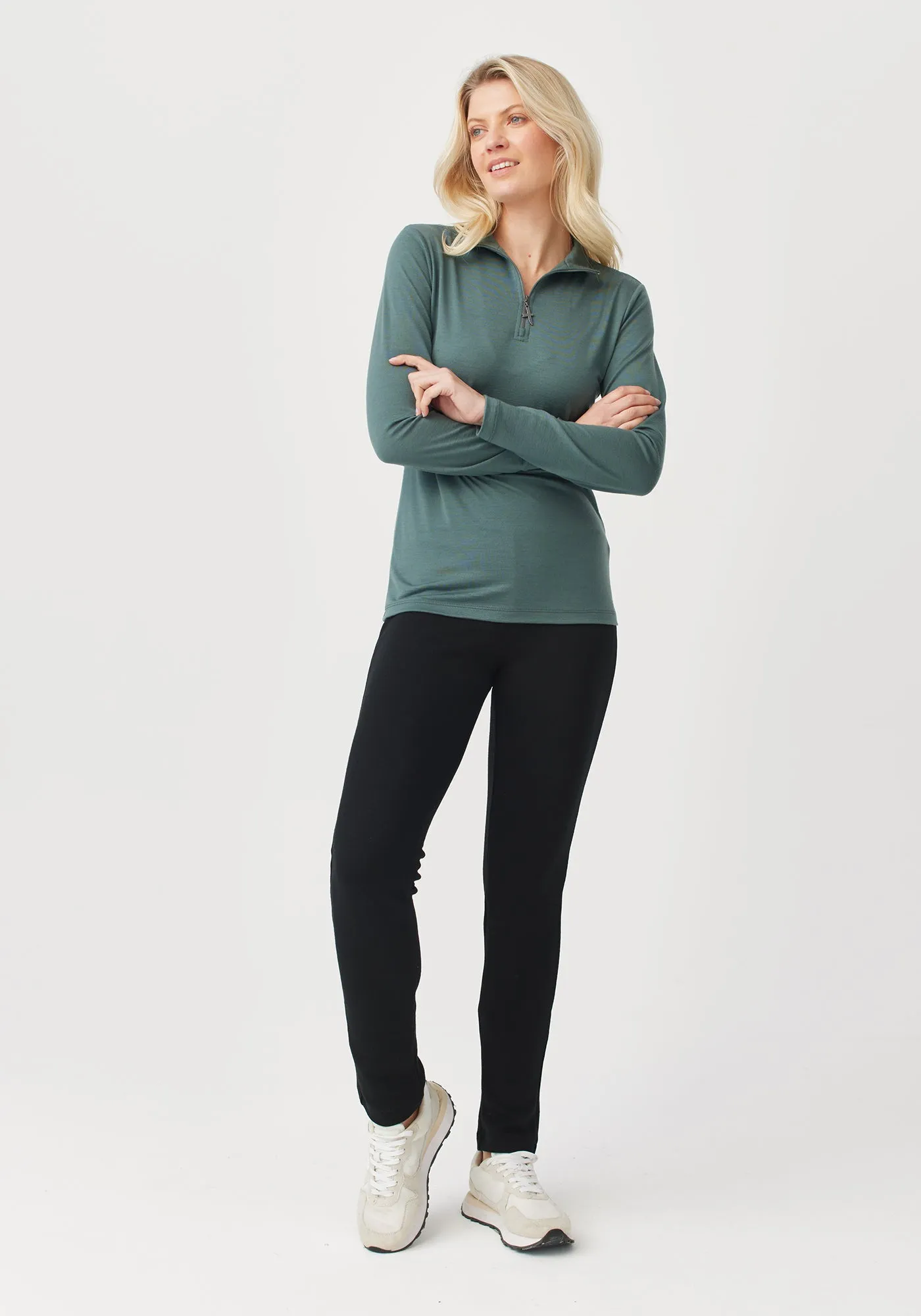 Womens Mountainsilk Half Zip-Tuatara-6742