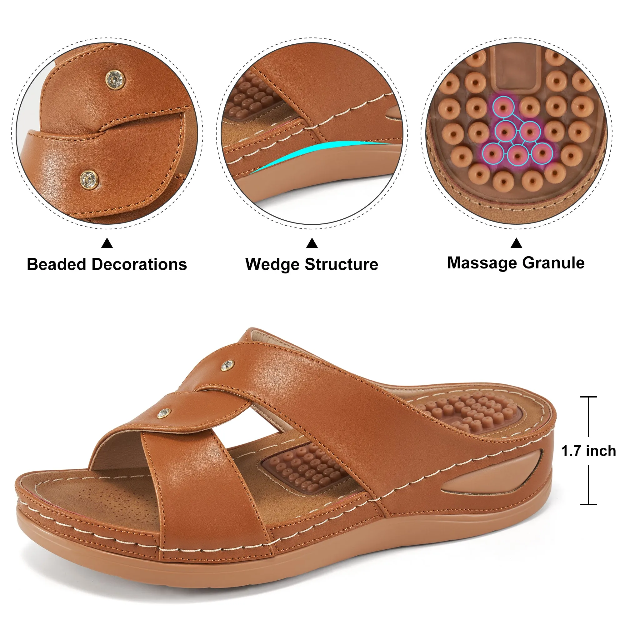 Womens Sandals Slip-on Platform & Wedge Sandals for Women Slides Shoes
