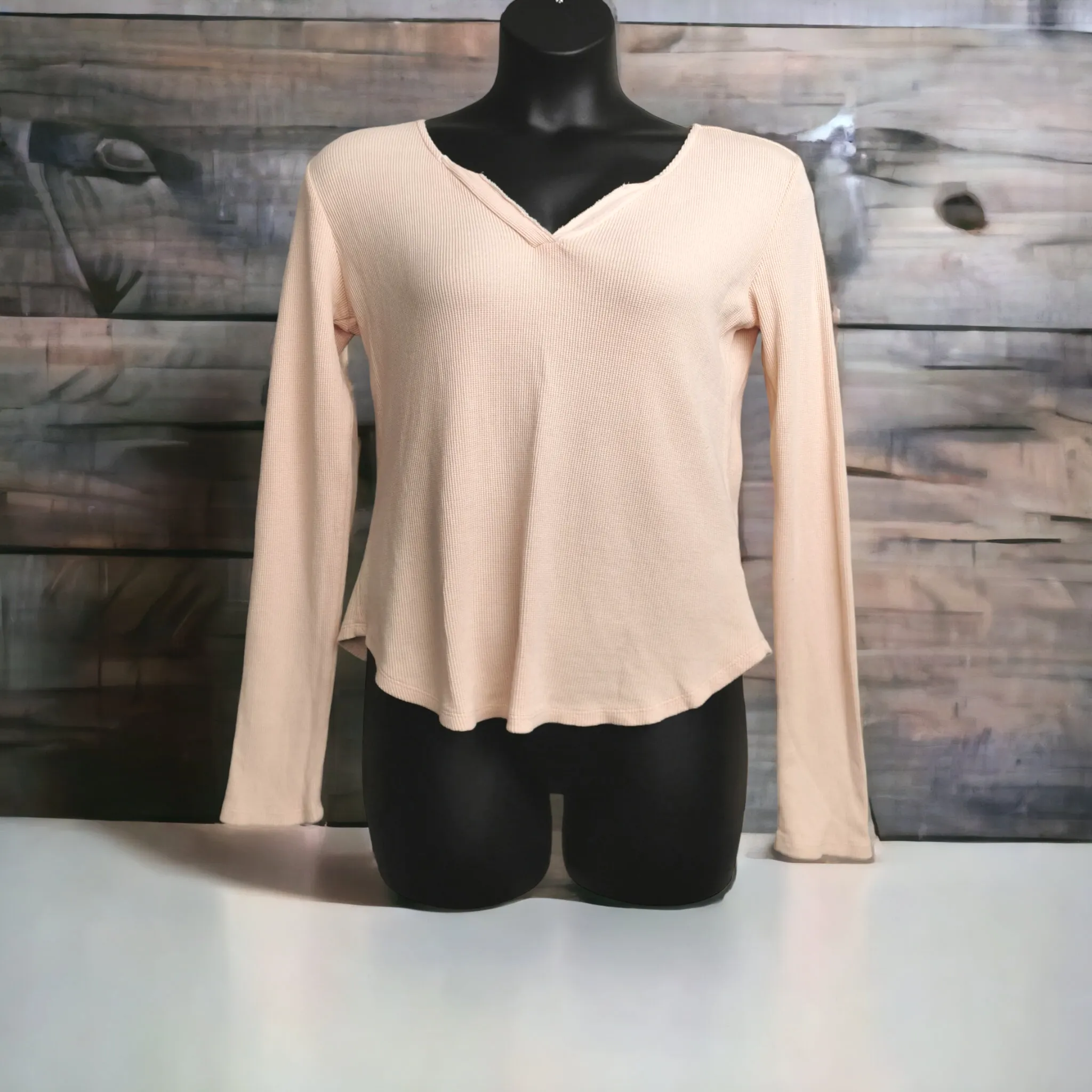 WOMENS SIZE LARGE - Thread & Supply, Peach Waffle Knit Sweater EUC B17