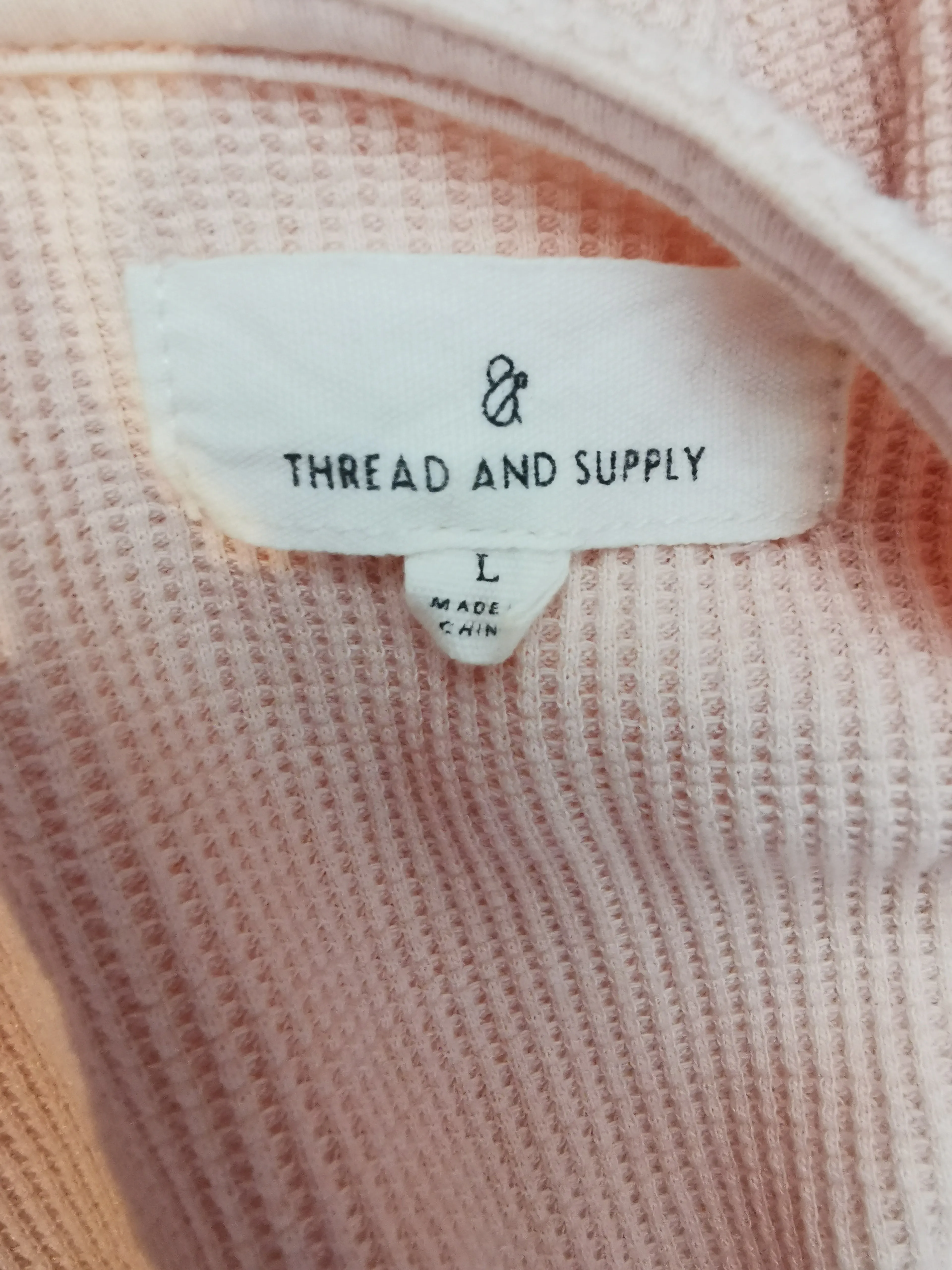 WOMENS SIZE LARGE - Thread & Supply, Peach Waffle Knit Sweater EUC B17