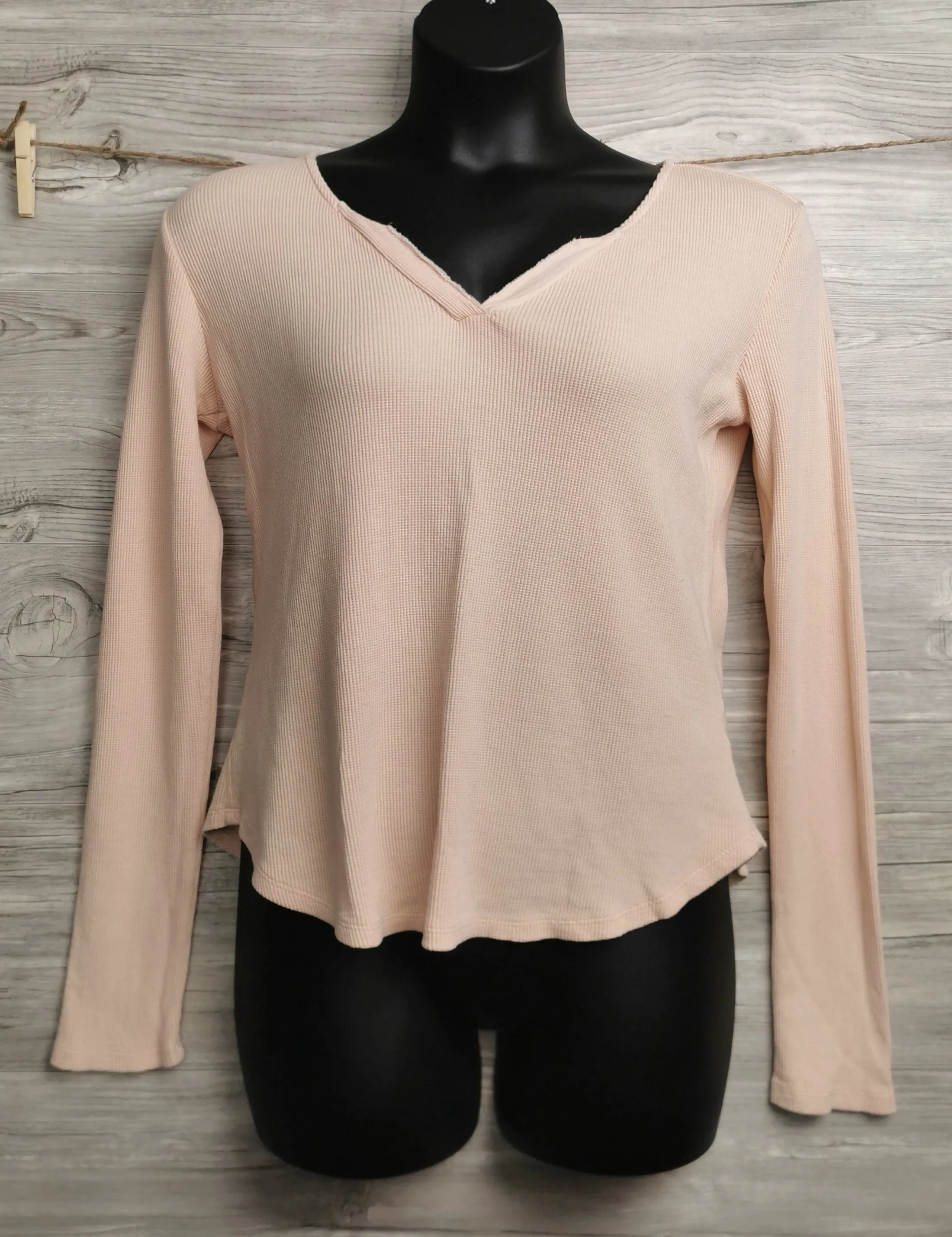WOMENS SIZE LARGE - Thread & Supply, Peach Waffle Knit Sweater EUC B17