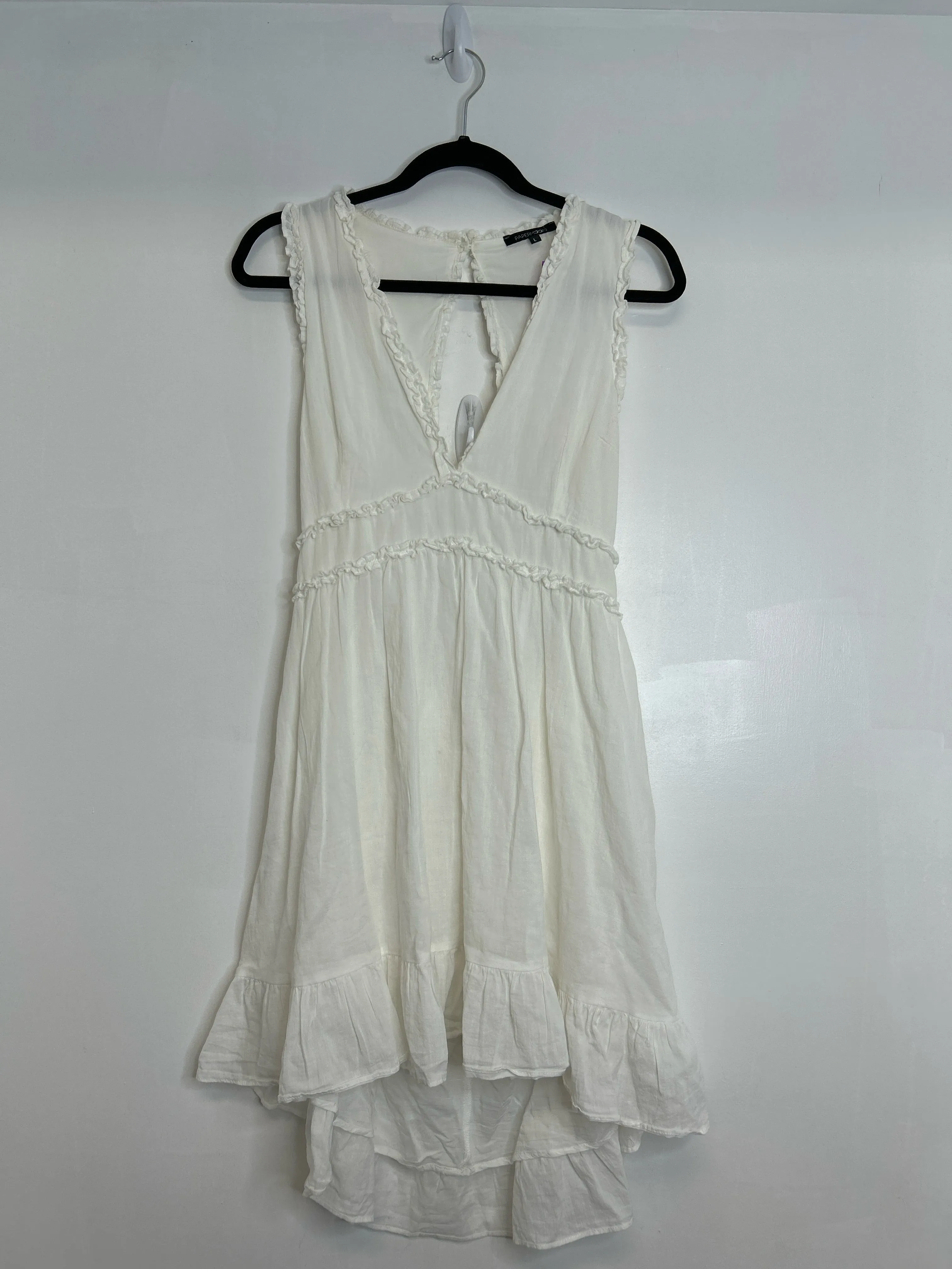 Womens Size Lg Misses White Paper Moon Dress