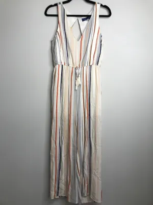 Womens Size Sm Misses Cream Blue Rain Romper