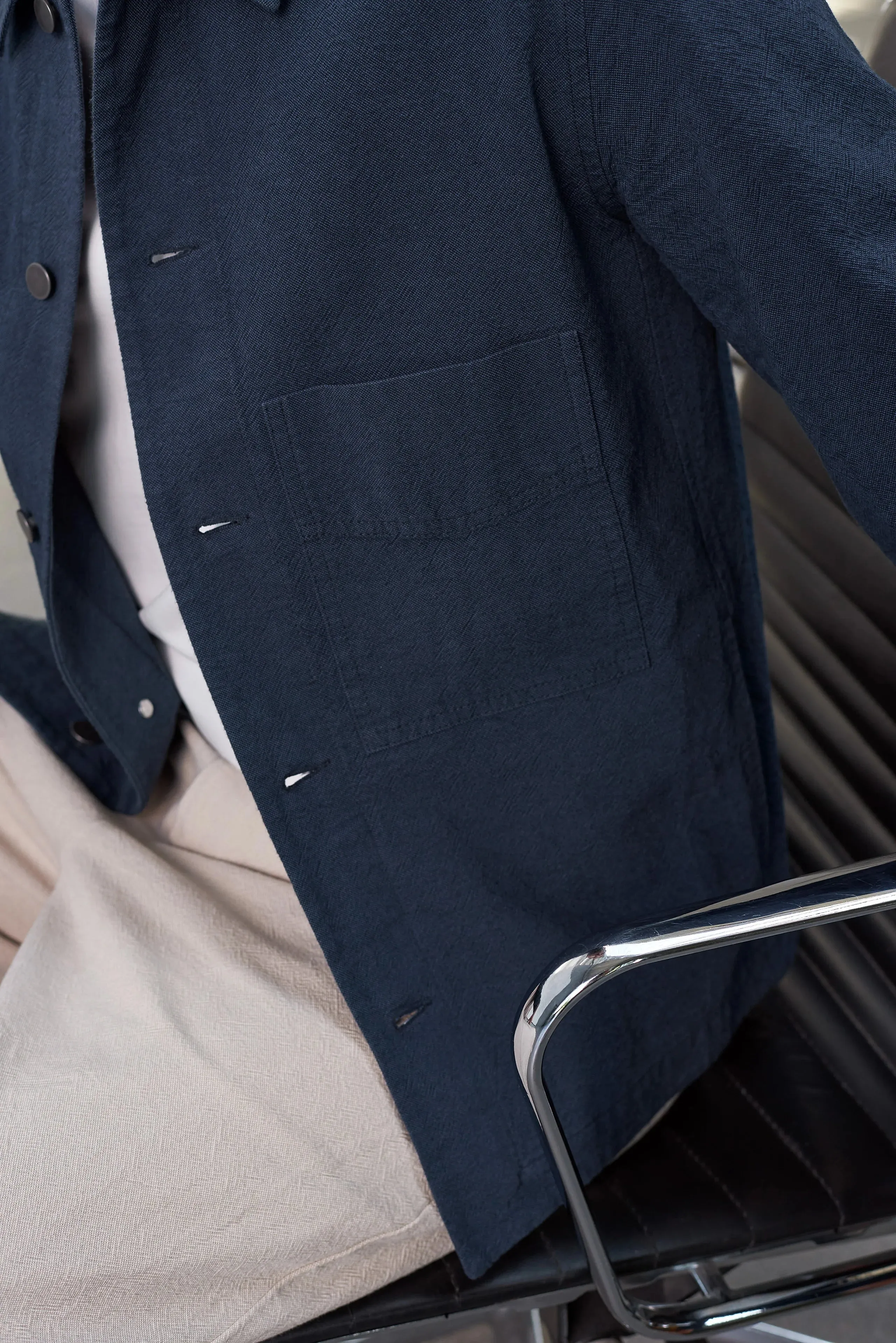 Workwear inspired light jacket Asir in cold blue