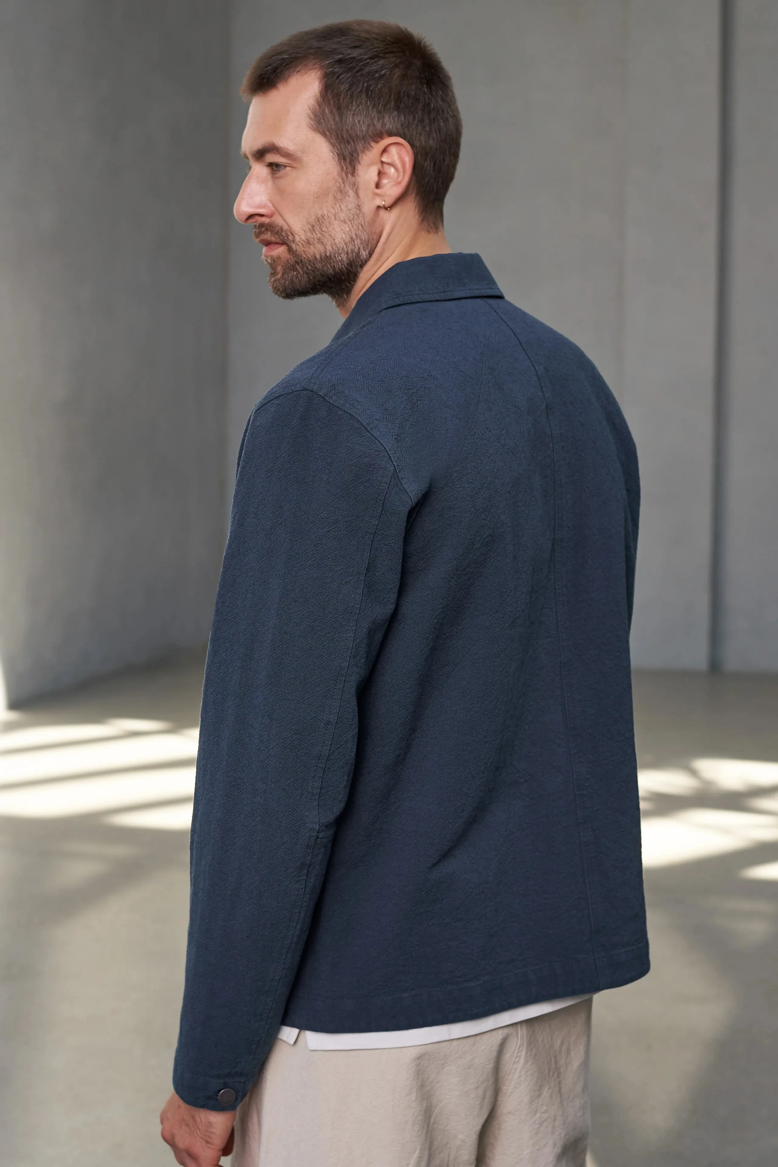 Workwear inspired light jacket Asir in cold blue