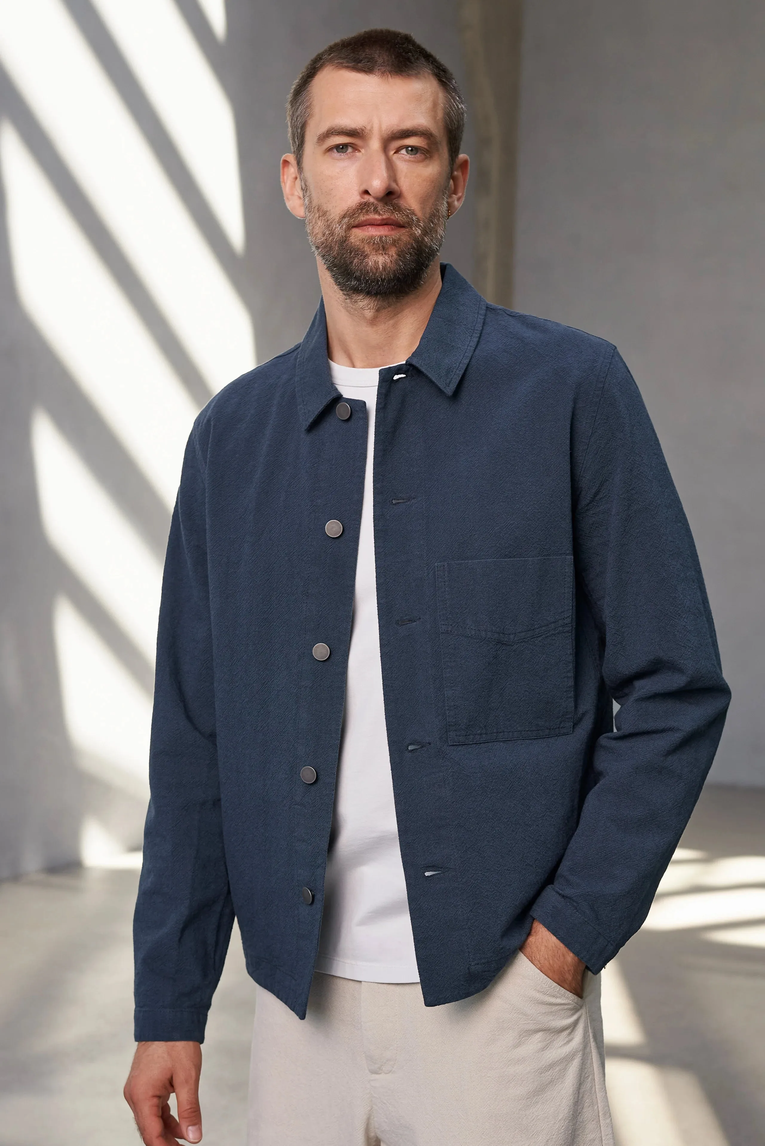 Workwear inspired light jacket Asir in cold blue