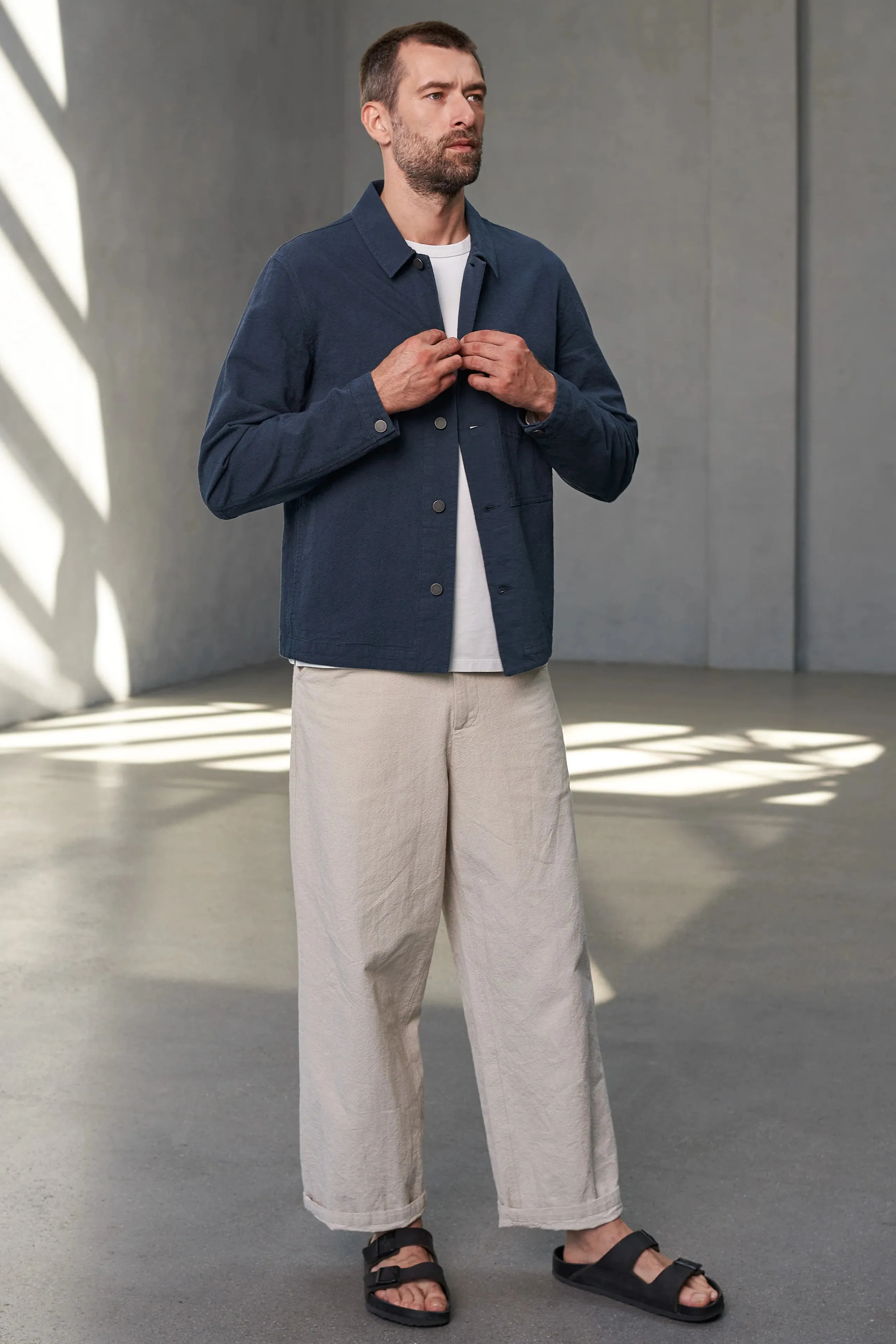 Workwear inspired light jacket Asir in cold blue