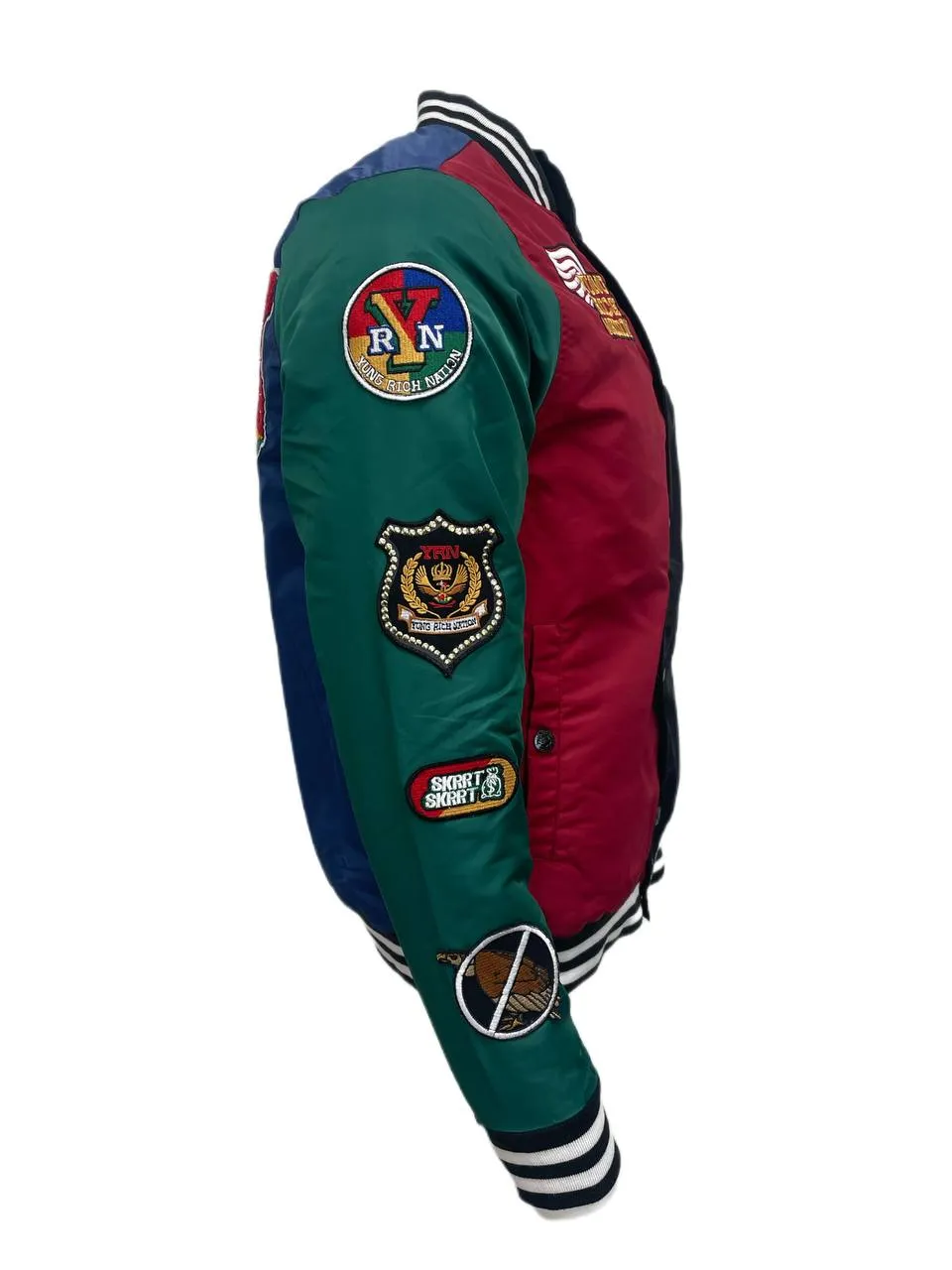 YRN Men's Multicolored College Block Varsity Jacket Size M NWT