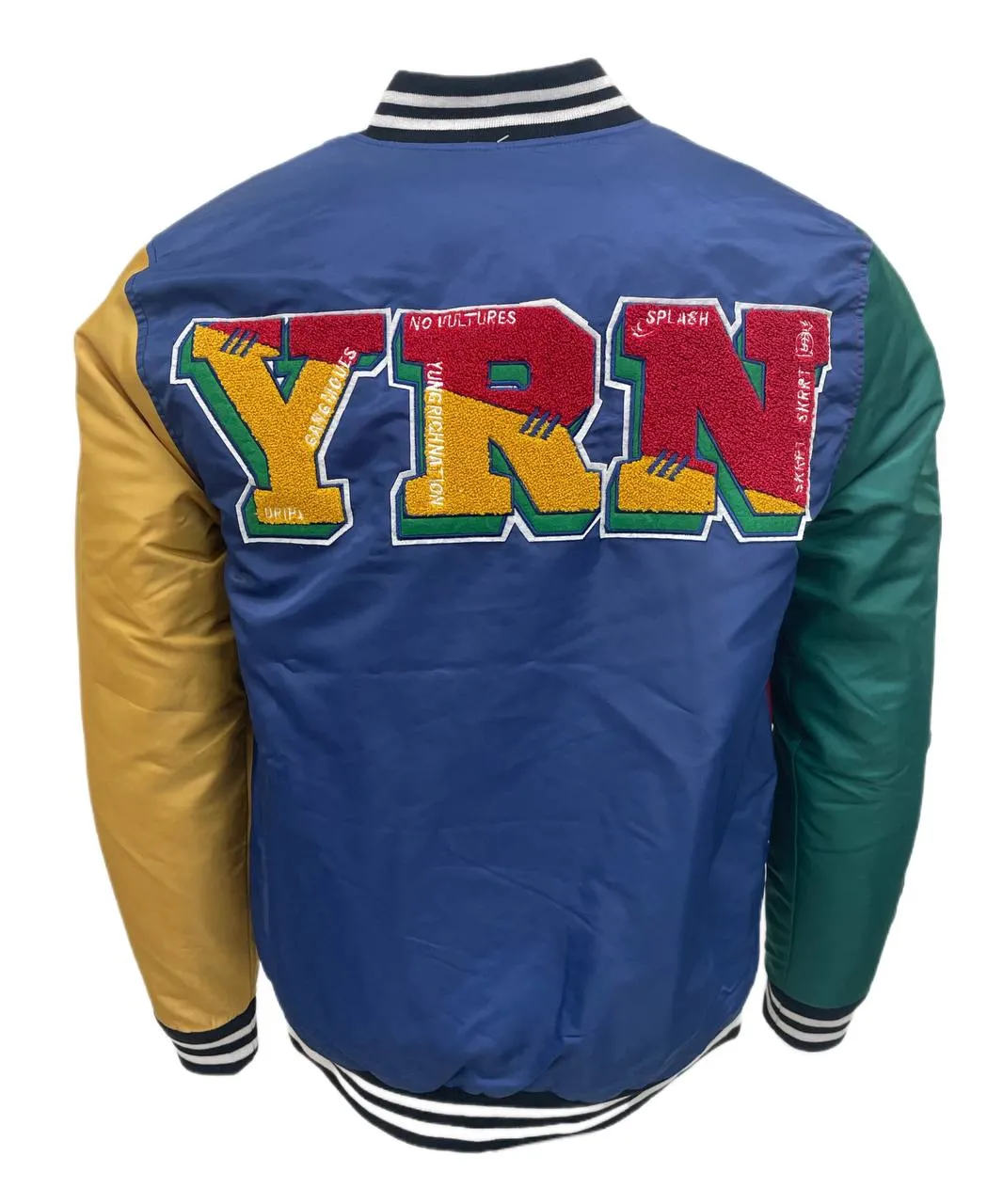 YRN Men's Multicolored College Block Varsity Jacket Size M NWT