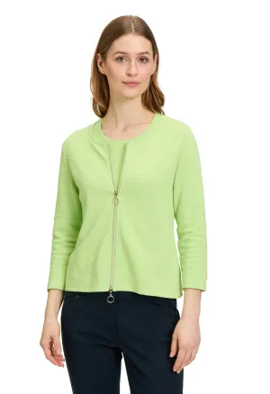 Zip up round neck jacket
