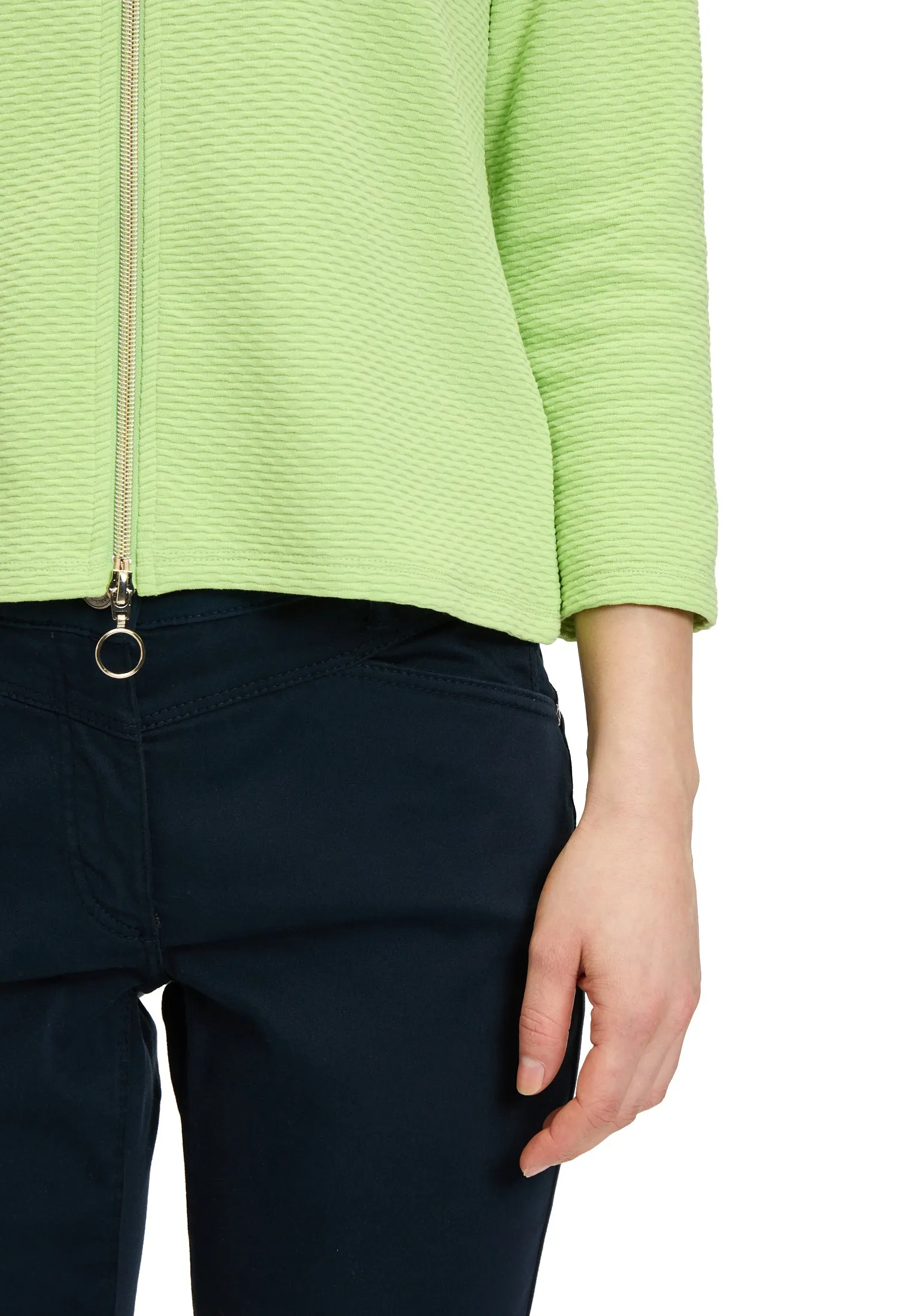 Zip up round neck jacket
