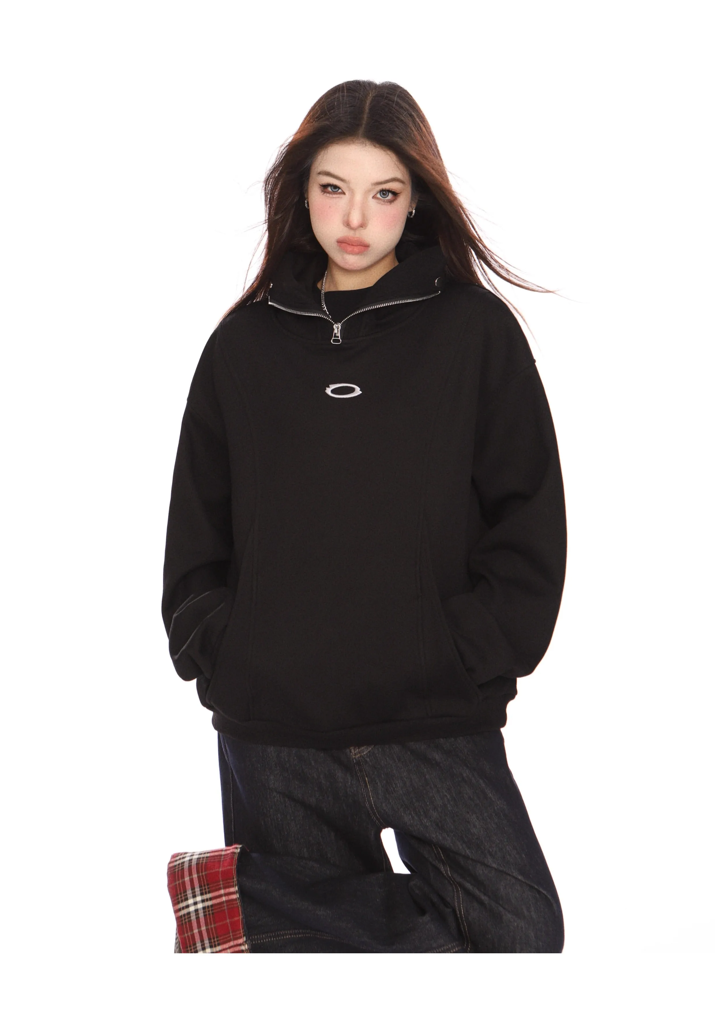 Zipper detail Clean fit Hoodie